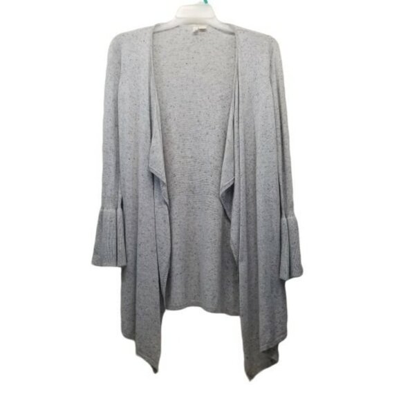 Moth XS Cardigan Sweater Gray Wool‎ Cashmere Waterfall Draped Open Front LYRA - Picture 2 of 6